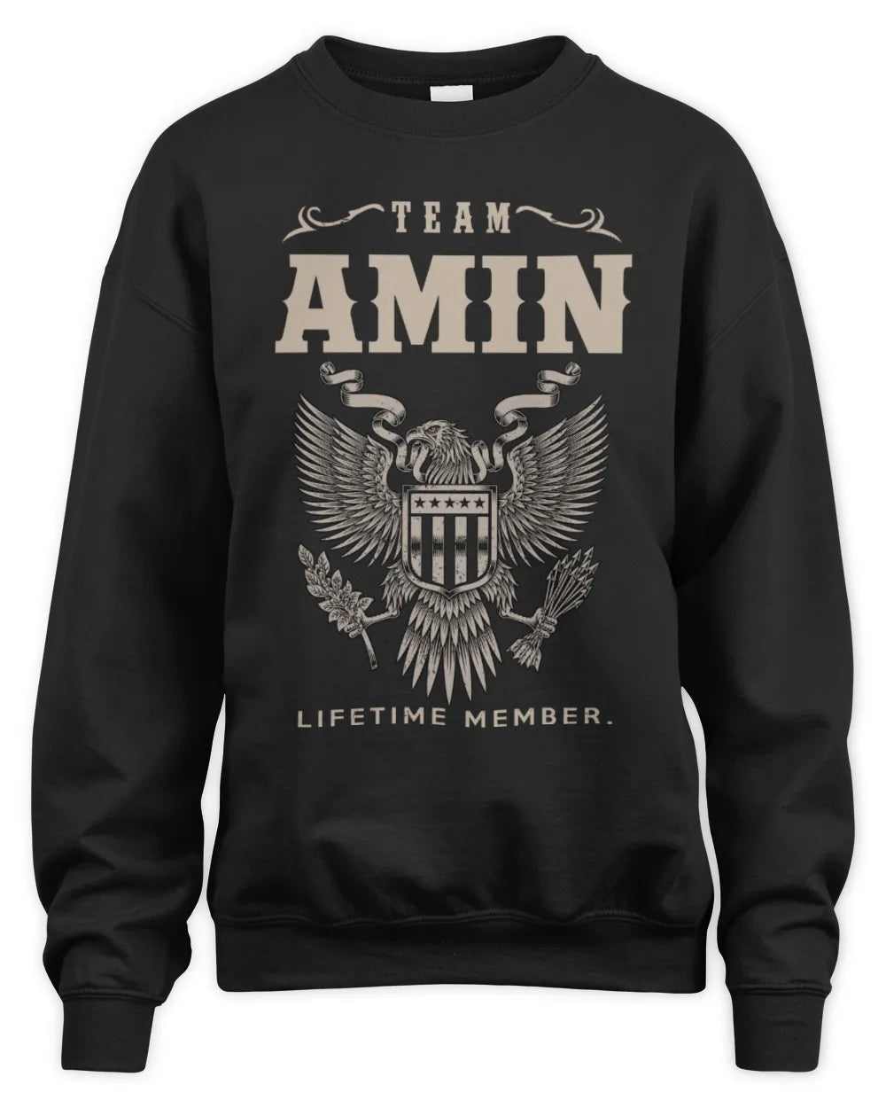AMIN TP06-K82 – Personalized Classic Style Apparel “Team NAME Lifetime Member” - Unisex Sweatshirt - Black