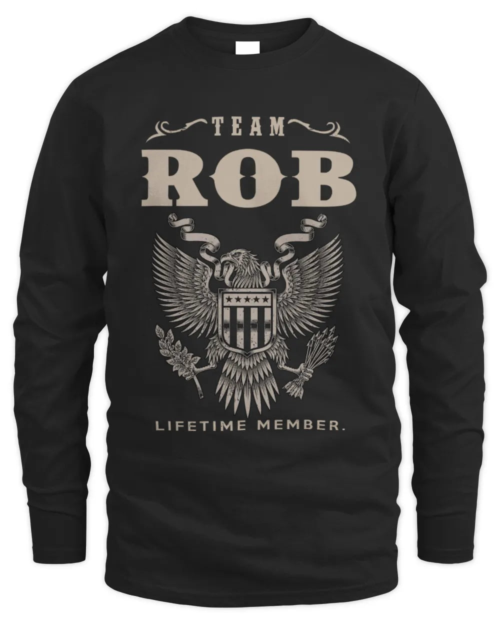 ROB TP06-K82 – Personalized Classic Style Apparel “Team NAME Lifetime Member” - Men's Long Sleeved T-Shirt - Black