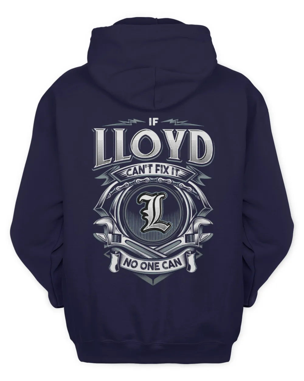 LLOYD AP81-K4-626 - Personalized Ahmed Quote Apparel “If Ahmed Can't Fix It, No One Can” - Unisex Hoodie - Navy