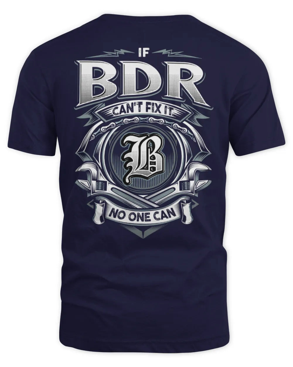 BDR AP81-K4-626 - Personalized Ahmed Quote Apparel “If Ahmed Can't Fix It, No One Can” - Unisex Standard T-Shirt - Navy