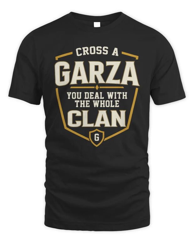GARZA NT1-K008 Cross A/An NAME, You Deal With the Whole Clan | Personalized Vintage T-Shirt