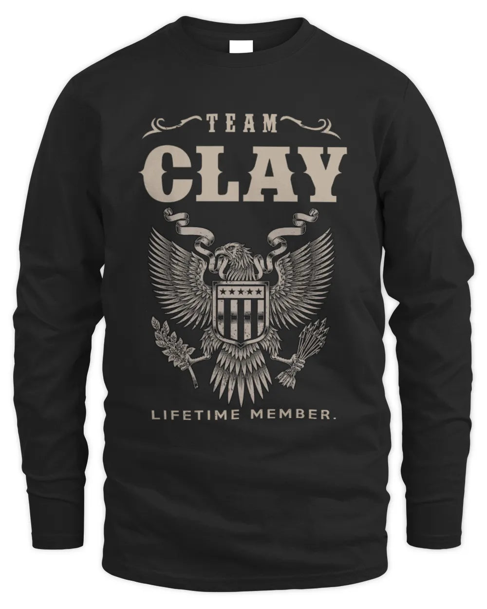 CLAY TP06-K82 – Personalized Classic Style Apparel “Team NAME Lifetime Member” - Men's Long Sleeved T-Shirt - Black
