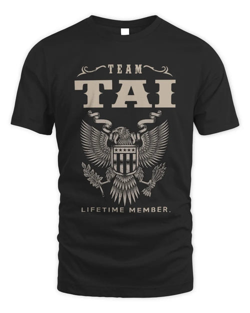 TAI TP06-K82 – Personalized Classic Style Apparel “Team NAME Lifetime Member” - Unisex Standard T-Shirt - Black