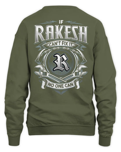 RAKESH AP81-K4-626 - Personalized Ahmed Quote Apparel “If Ahmed Can't Fix It, No One Can” - Unisex Sweatshirt - Military Green
