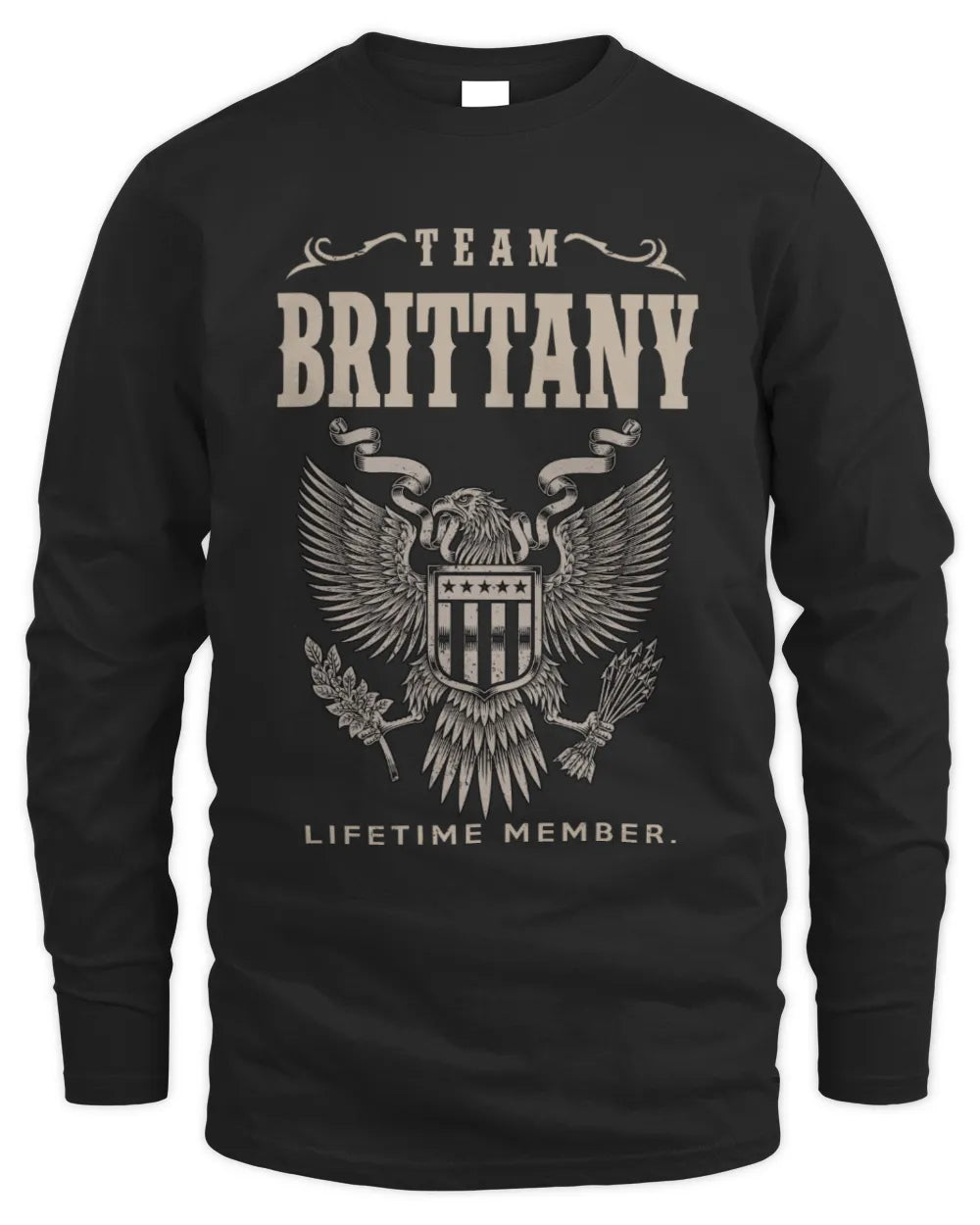 BRITTANY TP06-K82 – Personalized Classic Style Apparel “Team NAME Lifetime Member” - Men's Long Sleeved T-Shirt - Black