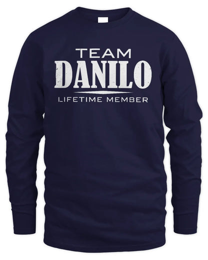 DANILO BL62-K4-128 - Personalized “Team NAME Lifetime Member” - Men's Long Sleeved T-Shirt - Navy