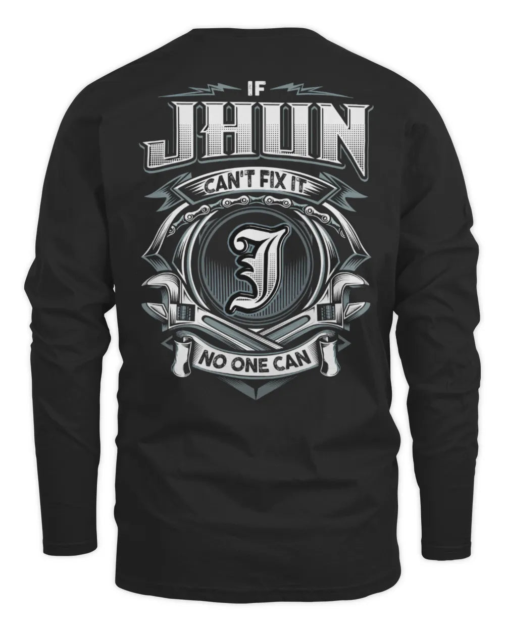 JHUN AP81-K4-626 - Personalized Ahmed Quote Apparel “If Ahmed Can't Fix It, No One Can” - Men's Long Sleeved T-Shirt - Black