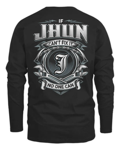 JHUN AP81-K4-626 - Personalized Ahmed Quote Apparel “If Ahmed Can't Fix It, No One Can” - Men's Long Sleeved T-Shirt - Black