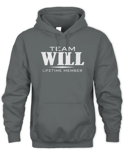 WILL BL62-K4-128 - Personalized “Team NAME Lifetime Member” - Unisex Hoodie - Charcoal