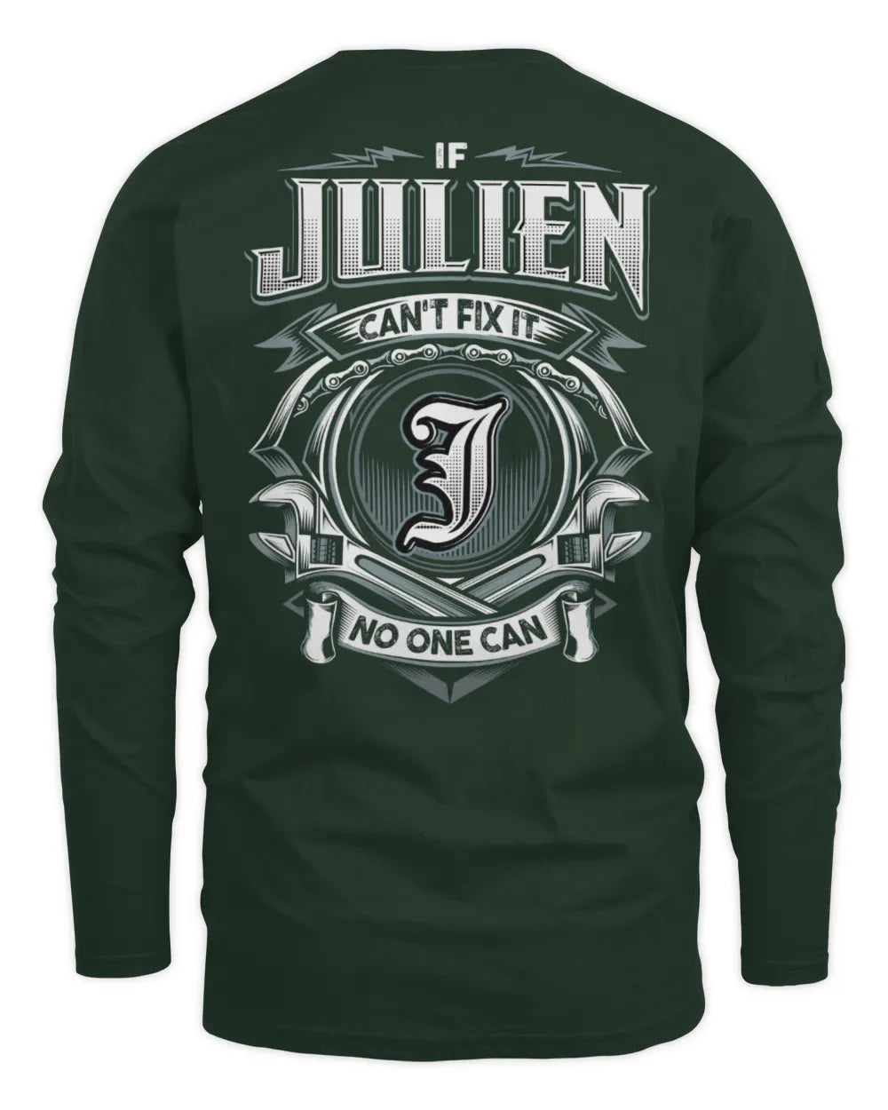 JULIEN AP81-K4-626 - Personalized Ahmed Quote Apparel “If Ahmed Can't Fix It, No One Can” - Men's Long Sleeved T-Shirt - Forest Green