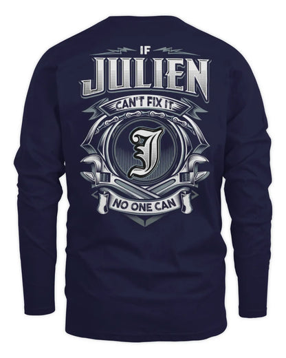 JULIEN AP81-K4-626 - Personalized Ahmed Quote Apparel “If Ahmed Can't Fix It, No One Can” - Men's Long Sleeved T-Shirt - Navy
