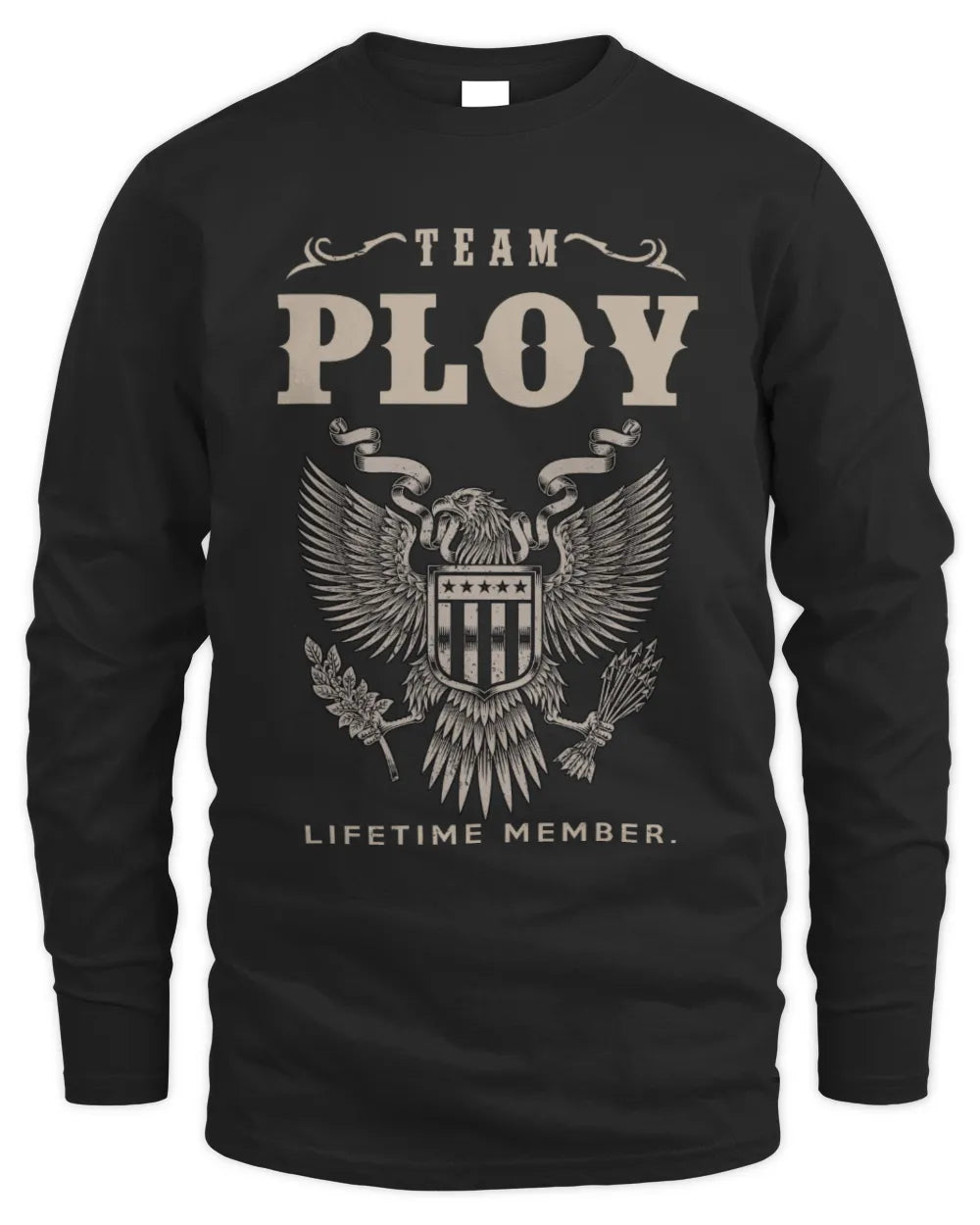 PLOY TP06-K82 – Personalized Classic Style Apparel “Team NAME Lifetime Member” - Men's Long Sleeved T-Shirt - Black