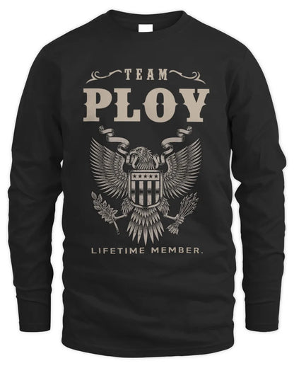 PLOY TP06-K82 – Personalized Classic Style Apparel “Team NAME Lifetime Member” - Men's Long Sleeved T-Shirt - Black