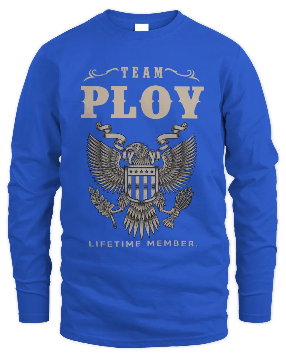 PLOY TP06-K82 – Personalized Classic Style Apparel “Team NAME Lifetime Member” - Men's Long Sleeved T-Shirt - Royal