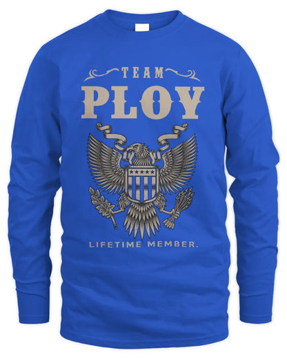 PLOY TP06-K82 – Personalized Classic Style Apparel “Team NAME Lifetime Member” - Men's Long Sleeved T-Shirt - Royal