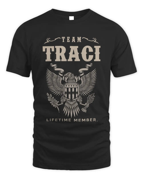 TRACI TP06-K82 – Personalized Classic Style Apparel “Team NAME Lifetime Member” - Unisex Standard T-Shirt - Black