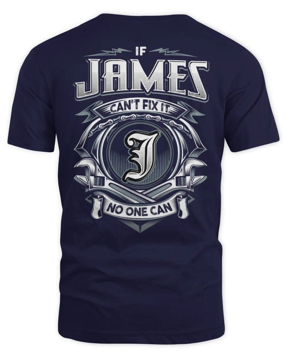 JAMES AP81-K4-626 - Personalized Ahmed Quote Apparel “If Ahmed Can't Fix It, No One Can” - Unisex Standard T-Shirt - Navy