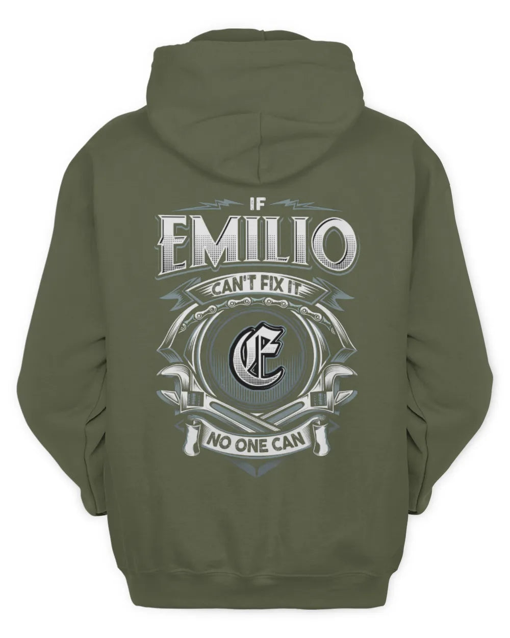 EMILIO AP81-K4-626 - Personalized Ahmed Quote Apparel “If Ahmed Can't Fix It, No One Can” - Unisex Hoodie - Military Green