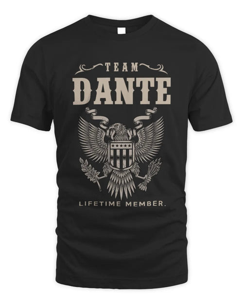 DANTE TP06-K82 – Personalized Classic Style Apparel “Team NAME Lifetime Member” - Unisex Standard T-Shirt - Black