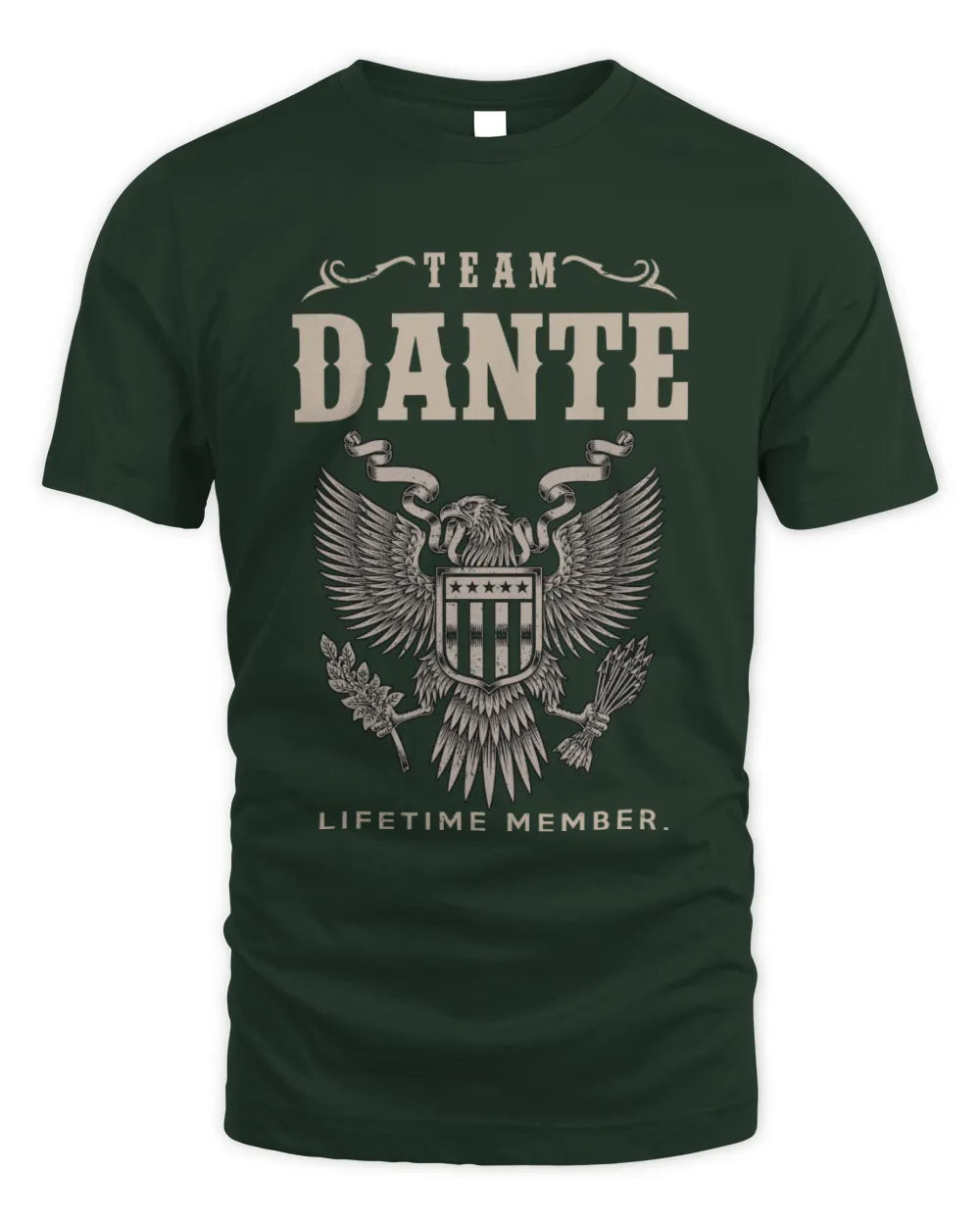 DANTE TP06-K82 – Personalized Classic Style Apparel “Team NAME Lifetime Member” - Unisex Standard T-Shirt - Forest Green