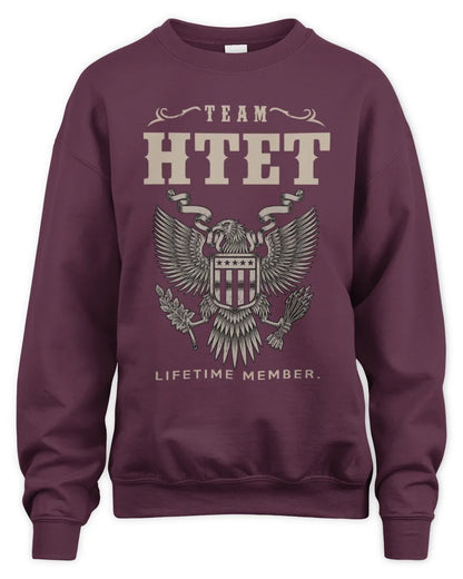 HTET TP06-K82 – Personalized Classic Style Apparel “Team NAME Lifetime Member” - Unisex Sweatshirt - Maroon