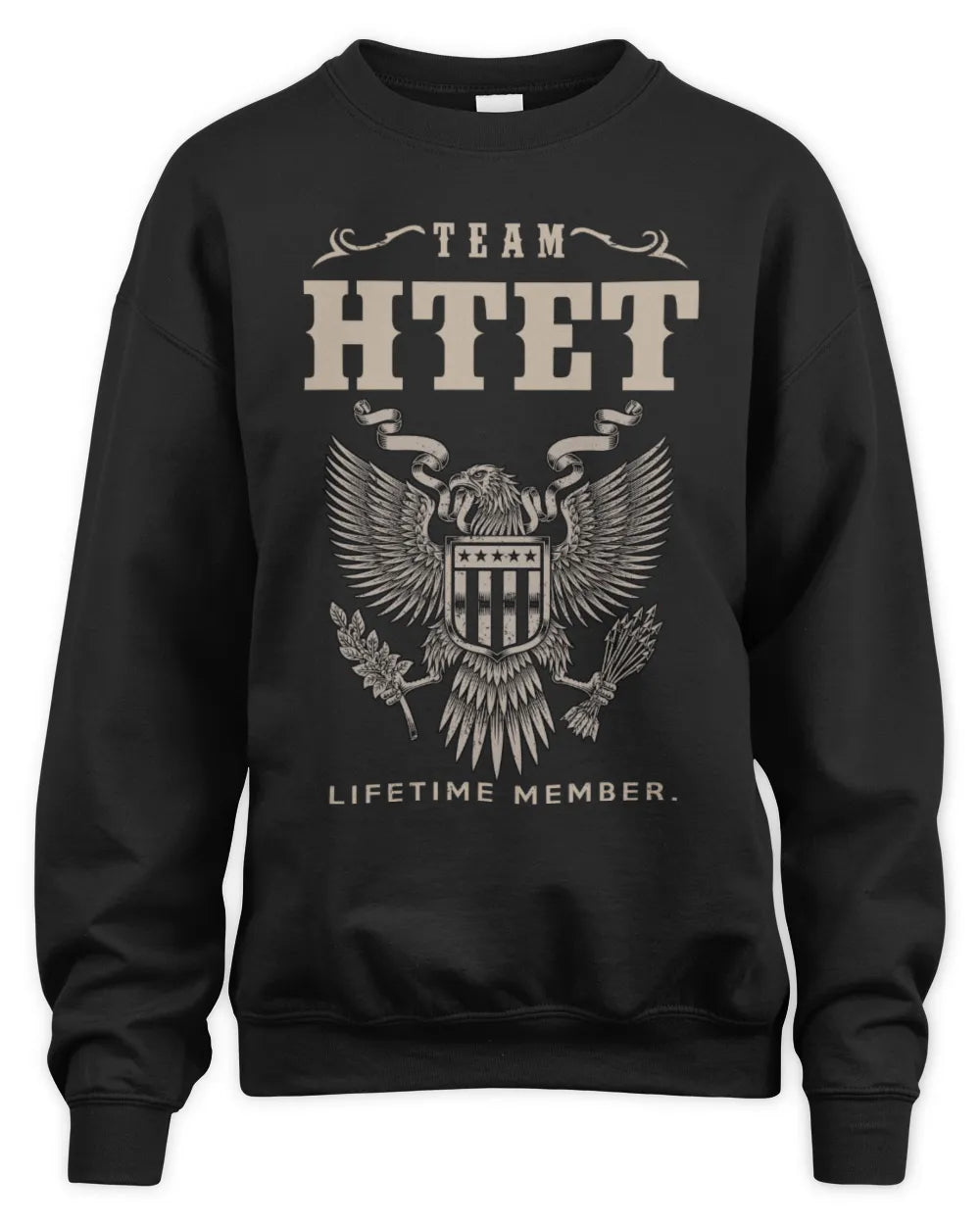 HTET TP06-K82 – Personalized Classic Style Apparel “Team NAME Lifetime Member” - Unisex Sweatshirt - Black