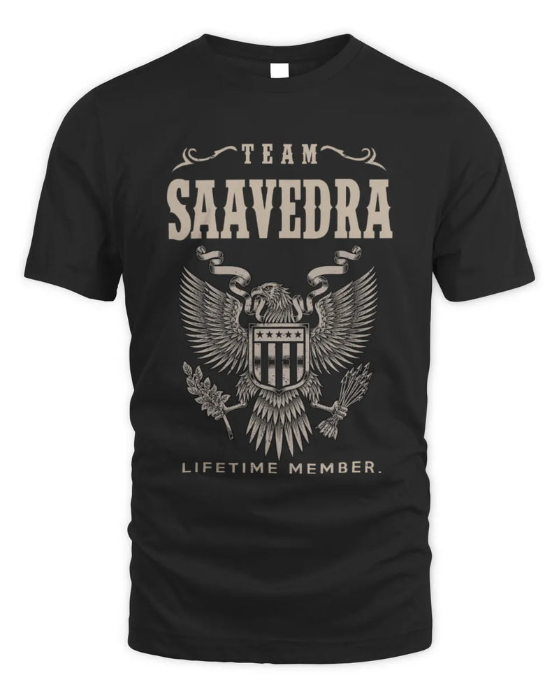 SAAVEDRA TP06-K82 – Personalized Classic Style Apparel “Team NAME Lifetime Member” - Unisex Standard T-Shirt - Black
