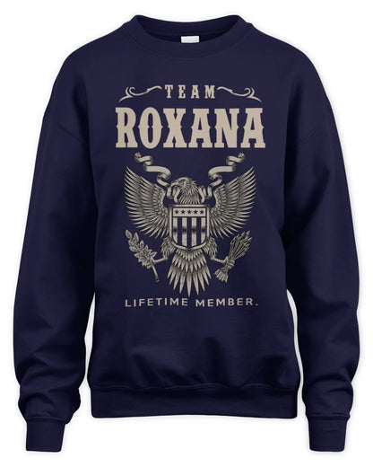 ROXANA TP06-K82 – Personalized Classic Style Apparel “Team NAME Lifetime Member” - Unisex Sweatshirt - Navy