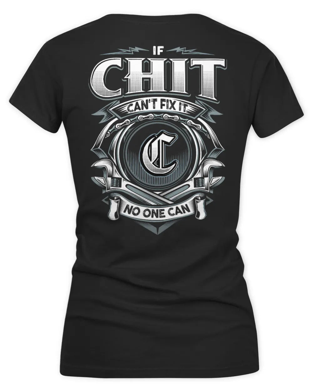 CHIT AP81-K4-626 - Personalized Ahmed Quote Apparel “If Ahmed Can't Fix It, No One Can” - Women's V-Neck T-Shirt - Black