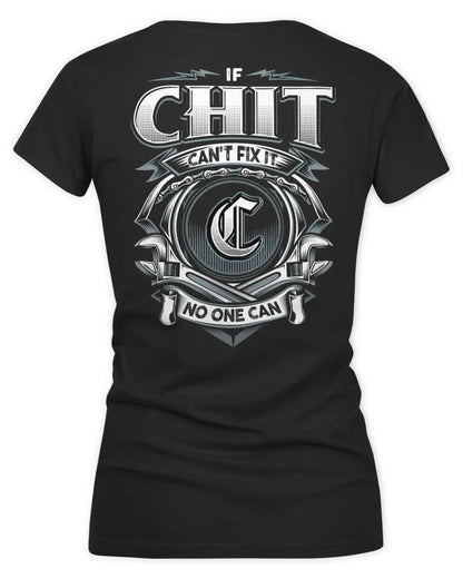 CHIT AP81-K4-626 - Personalized Ahmed Quote Apparel “If Ahmed Can't Fix It, No One Can” - Women's V-Neck T-Shirt - Black