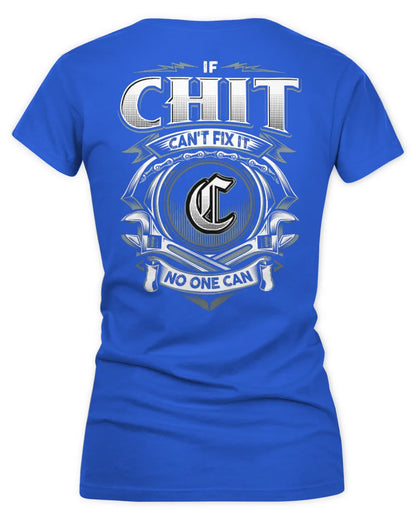 CHIT AP81-K4-626 - Personalized Ahmed Quote Apparel “If Ahmed Can't Fix It, No One Can” - Women's V-Neck T-Shirt - Royal
