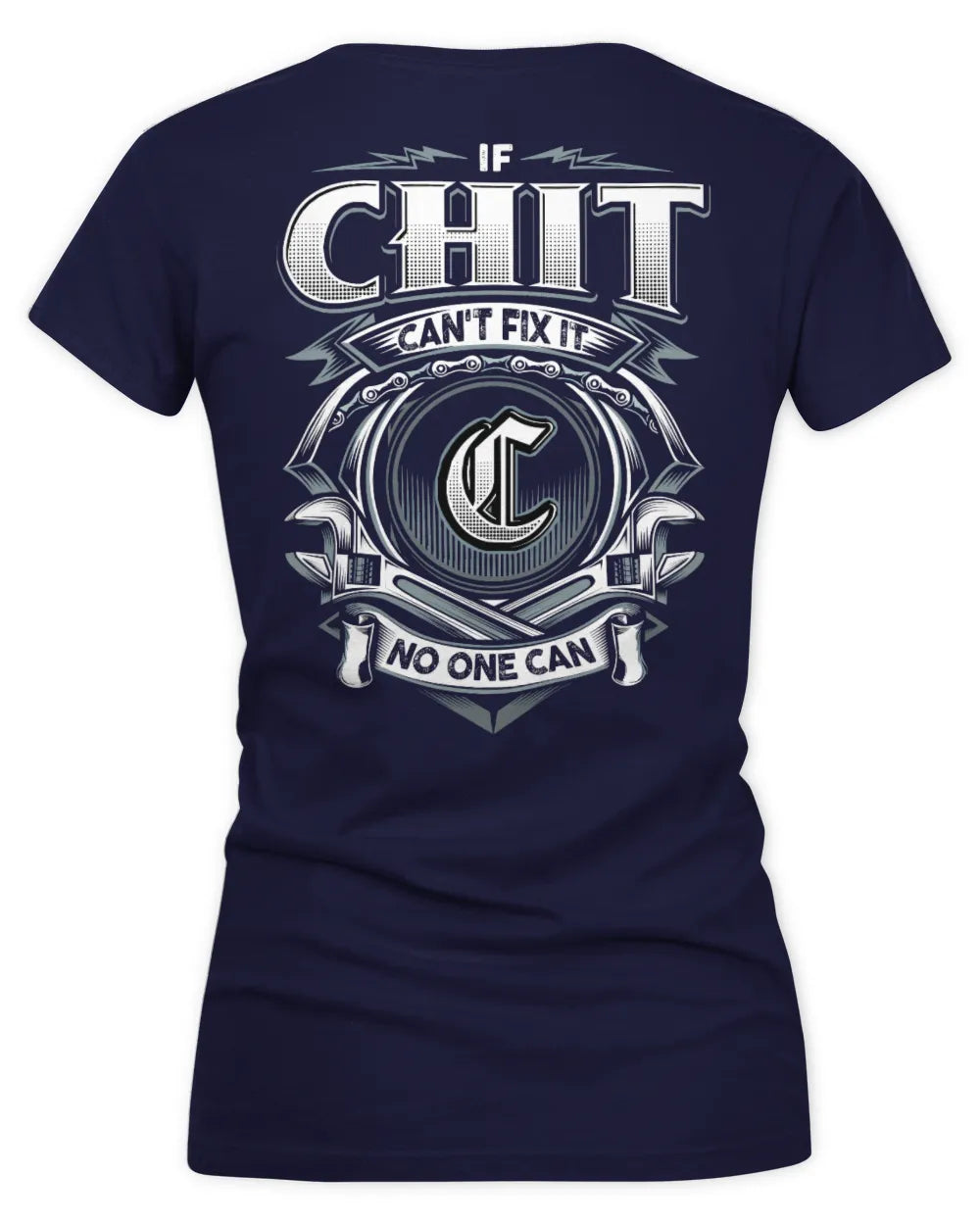 CHIT AP81-K4-626 - Personalized Ahmed Quote Apparel “If Ahmed Can't Fix It, No One Can” - Women's V-Neck T-Shirt - Navy
