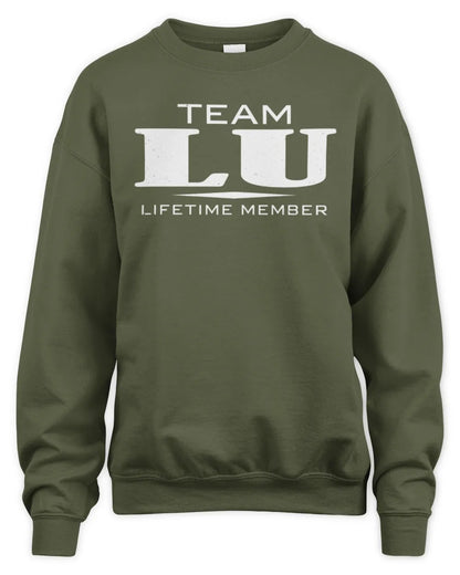 LU BL62-K4-128 - Personalized “Team NAME Lifetime Member” - Unisex Sweatshirt - Military Green