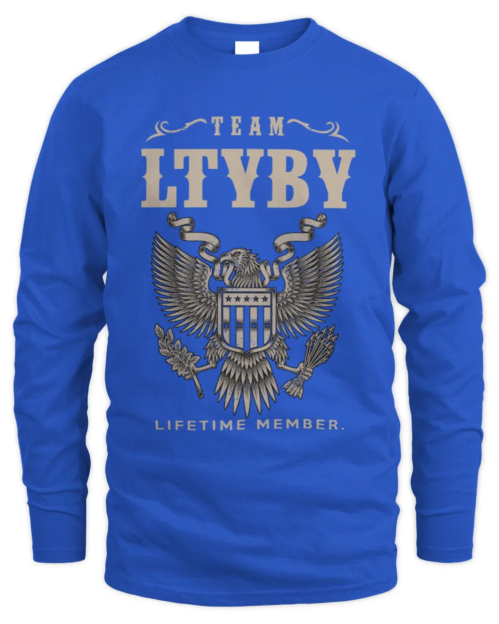 LTYBY TP06-K82 – Personalized Classic Style Apparel “Team NAME Lifetime Member” - Men's Long Sleeved T-Shirt - Royal