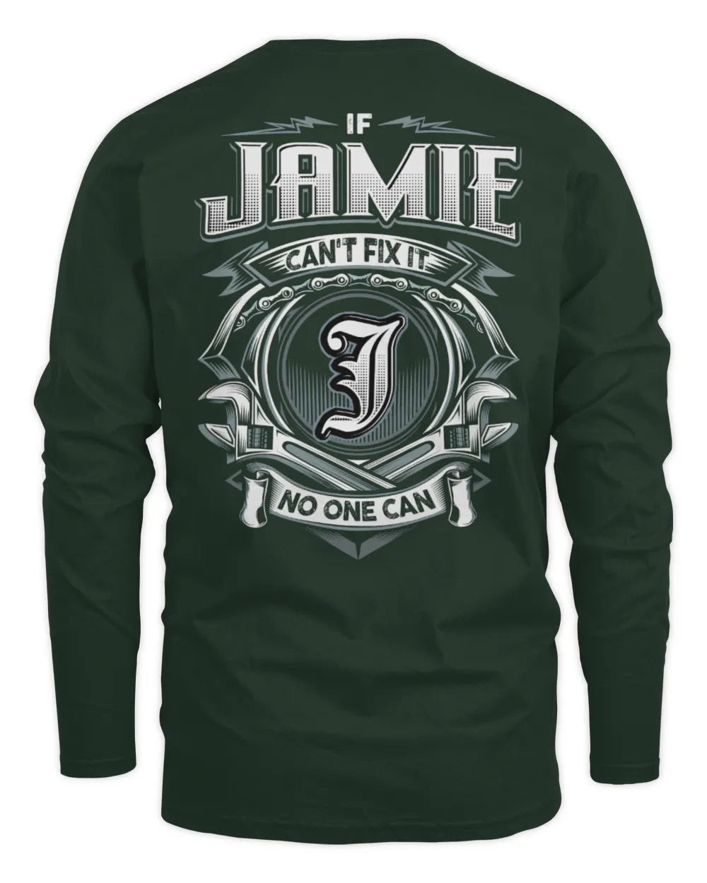 JAMIE AP81-K4-626 - Personalized Ahmed Quote Apparel “If Ahmed Can't Fix It, No One Can” - Men's Long Sleeved T-Shirt - Forest Green