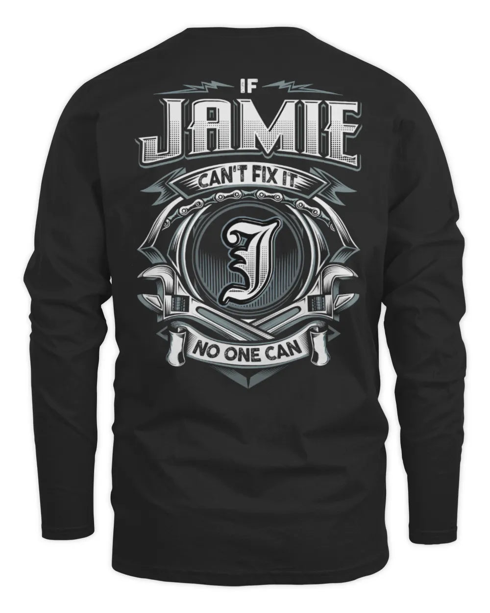 JAMIE AP81-K4-626 - Personalized Ahmed Quote Apparel “If Ahmed Can't Fix It, No One Can” - Men's Long Sleeved T-Shirt - Black