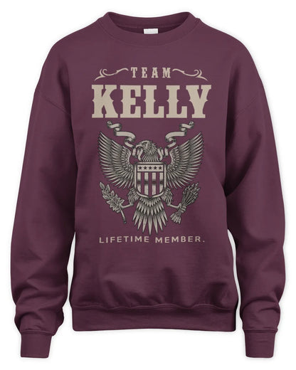 KELLY TP06-K82 – Personalized Classic Style Apparel “Team NAME Lifetime Member” - Unisex Sweatshirt - Maroon