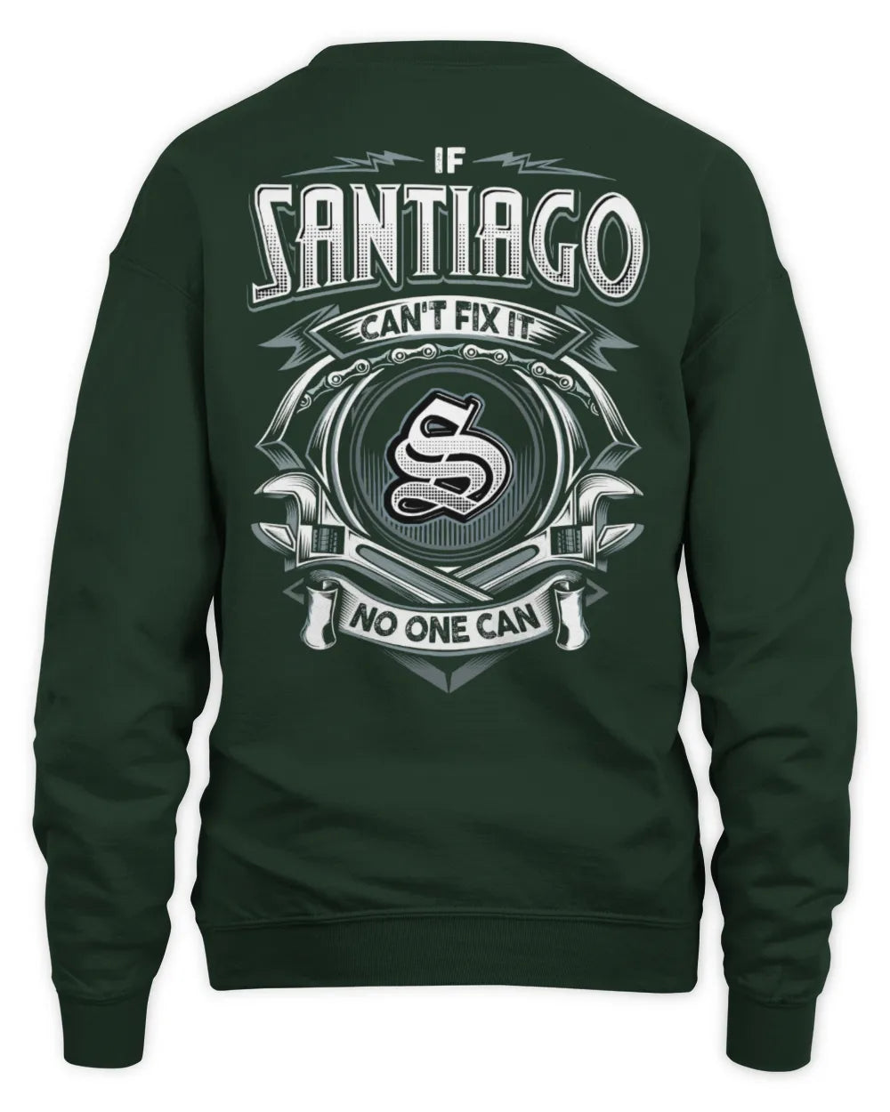 SANTIAGO AP81-K4-626 - Personalized Ahmed Quote Apparel “If Ahmed Can't Fix It, No One Can” - Unisex Sweatshirt - Forest Green