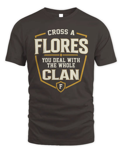 FLORES NT1-K008 Cross A/An NAME, You Deal With the Whole Clan | Personalized Vintage T-Shirt - Unisex Standard T-Shirt - Dark Chocolate