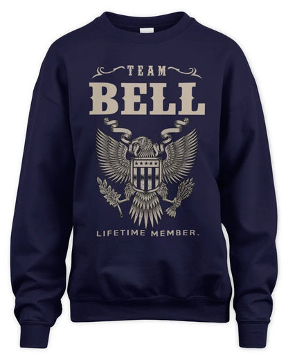 BELL TP06-K82 – Personalized Classic Style Apparel “Team NAME Lifetime Member” - Unisex Sweatshirt - Navy