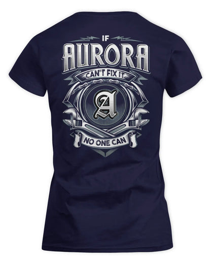 AURORA AP81-K4-626 - Personalized Ahmed Quote Apparel “If Ahmed Can't Fix It, No One Can” - Women's Standard T-Shirt - Navy