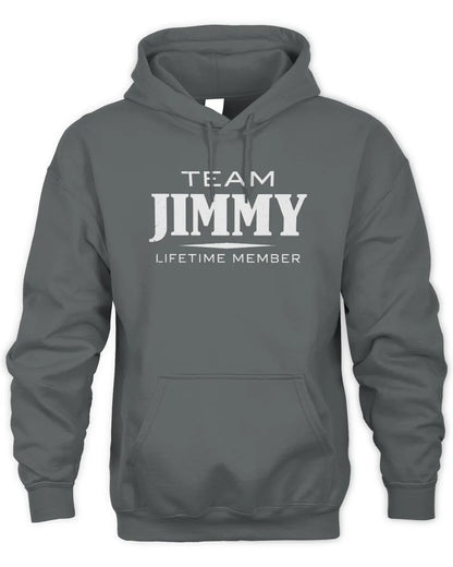 JIMMY BL62-K4-128 - Personalized “Team NAME Lifetime Member” - Unisex Hoodie - Charcoal