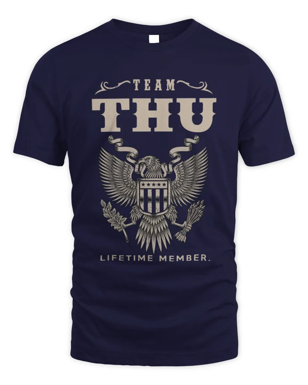 THU TP06-K82 – Personalized Classic Style Apparel “Team NAME Lifetime Member” - Unisex Standard T-Shirt - Navy