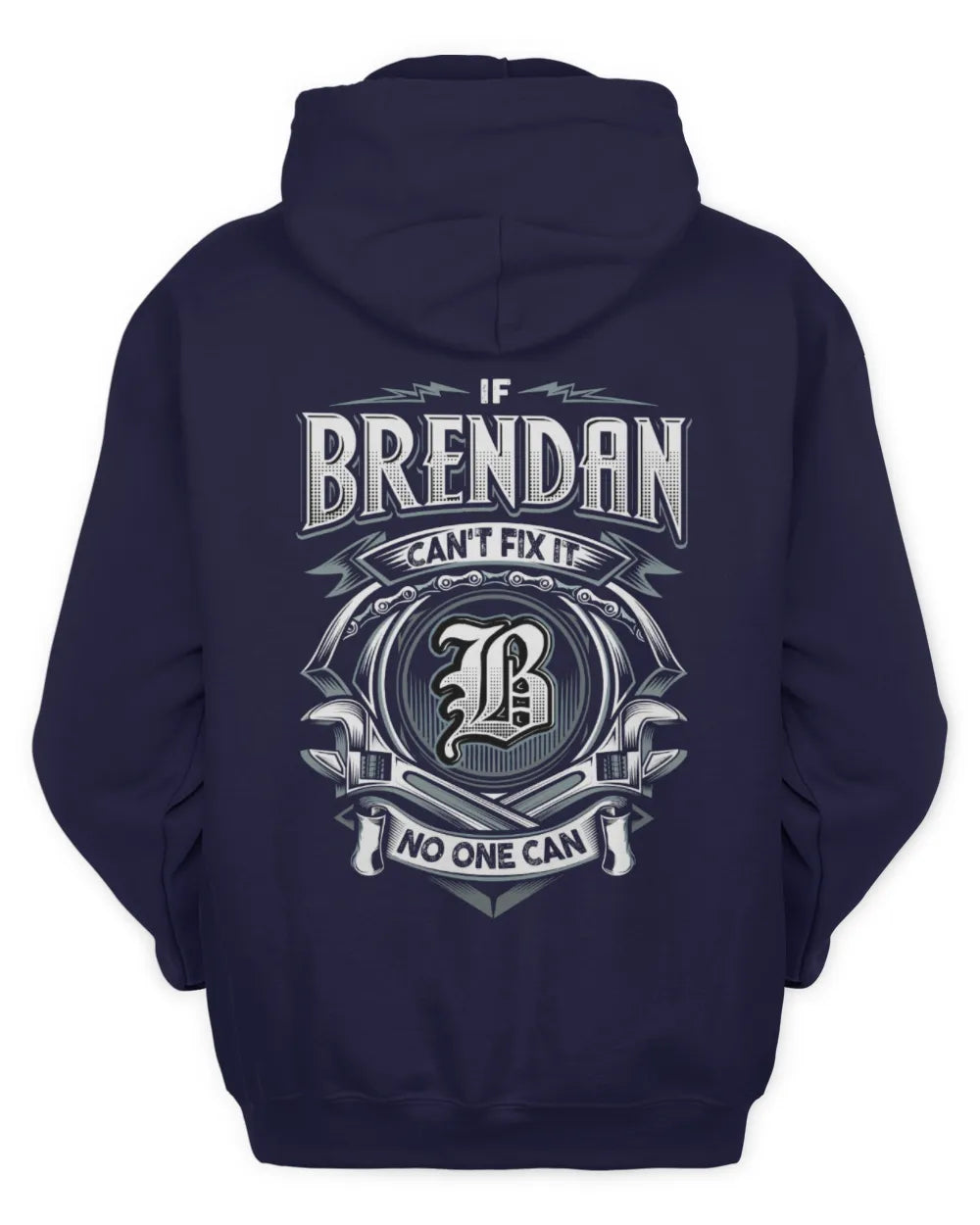 BRENDAN AP81-K4-626 - Personalized Ahmed Quote Apparel “If Ahmed Can't Fix It, No One Can” - Unisex Hoodie - Navy