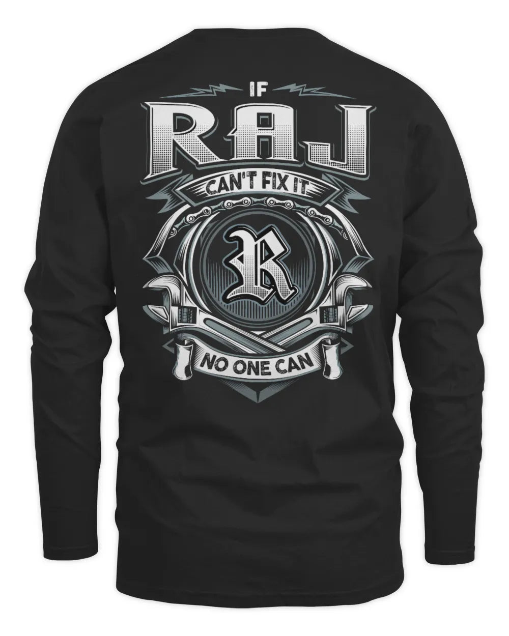 RAJ AP81-K4-626 - Personalized Ahmed Quote Apparel “If Ahmed Can't Fix It, No One Can” - Men's Long Sleeved T-Shirt - Black