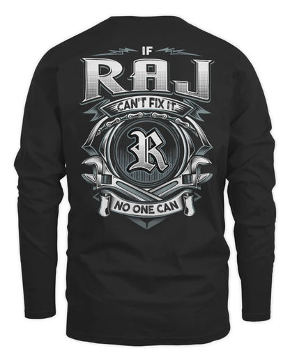 RAJ AP81-K4-626 - Personalized Ahmed Quote Apparel “If Ahmed Can't Fix It, No One Can” - Men's Long Sleeved T-Shirt - Black