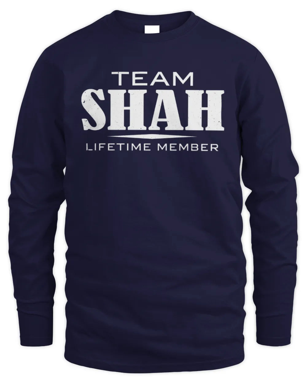 SHAH BL62-K4-128 - Personalized “Team NAME Lifetime Member” - Men's Long Sleeved T-Shirt - Navy