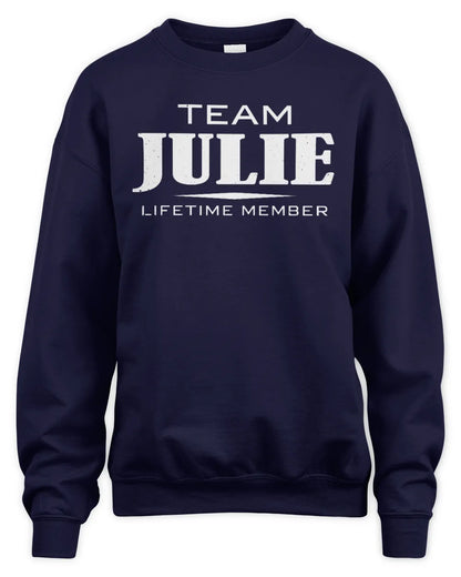 JULIE BL62-K4-128 - Personalized “Team NAME Lifetime Member” - Unisex Sweatshirt - Navy