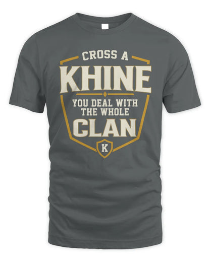KHINE NT1-K008 Cross A/An NAME, You Deal With the Whole Clan | Personalized Vintage T-Shirt - Unisex Standard T-Shirt - Charcoal