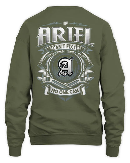 ARIEL AP81-K4-626 - Personalized Ahmed Quote Apparel “If Ahmed Can't Fix It, No One Can” - Unisex Sweatshirt - Military Green